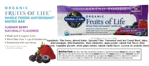 Garden of Life Fruits of Life Bar